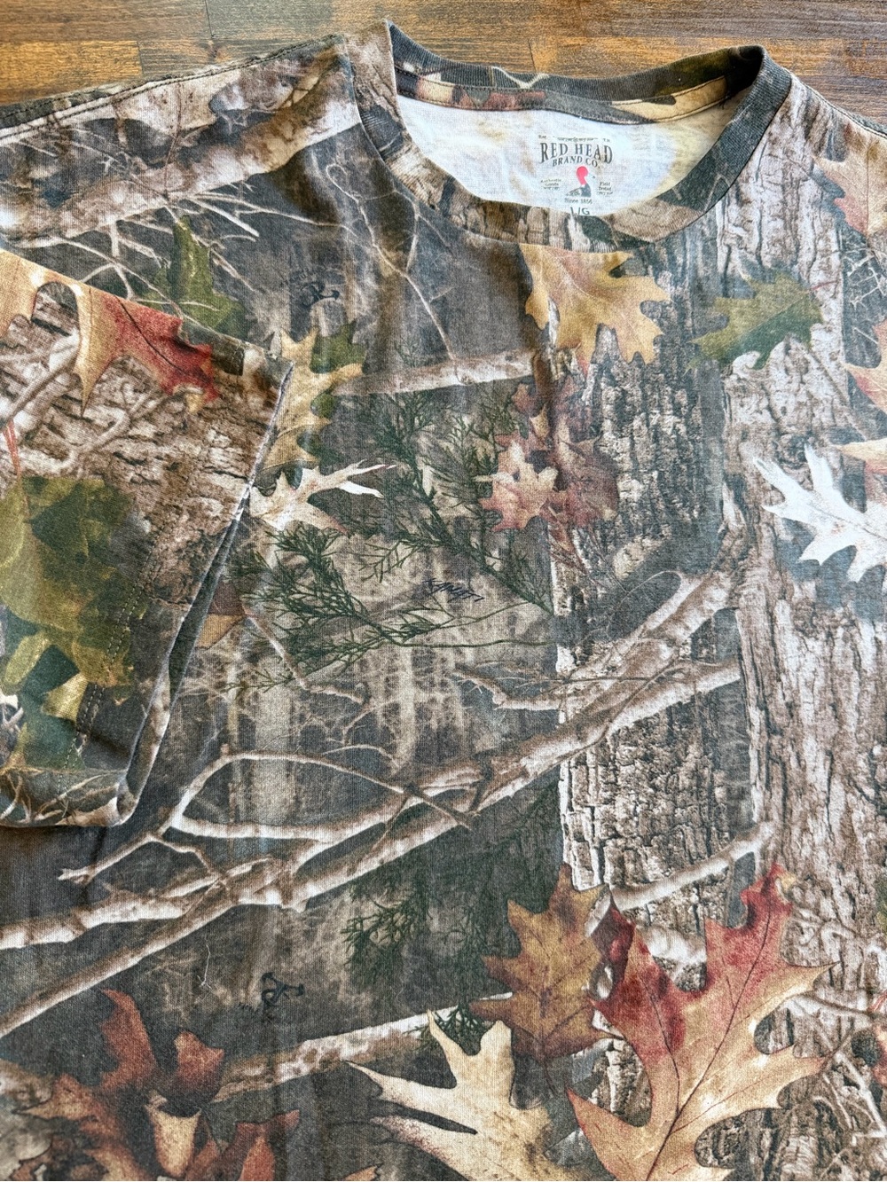 RedHead Camo AOP Graphic T Shirt Men Large Brown Cotton Outdoor Hunting Bass Pro